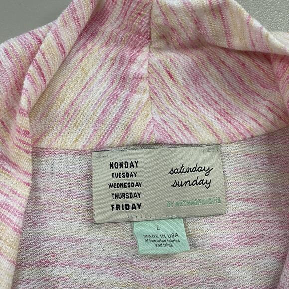 Saturday Sunday Anthropologie Surplice Sweater Women Large Space Dye Pastel Wrap - Picture 10 of 11